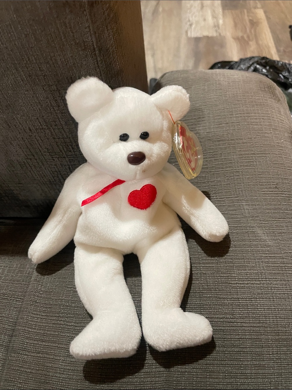 Valentino White Plush Bear with Red Heart